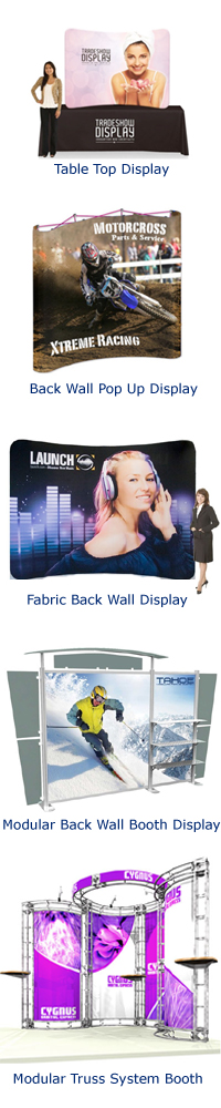 Trade show popup backwall booth displays